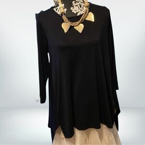 Attitudes by Renee Asymmetrical Top 3/4 Sleeve